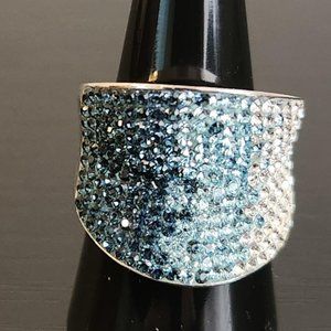 Blue and Clear Crystal Ring